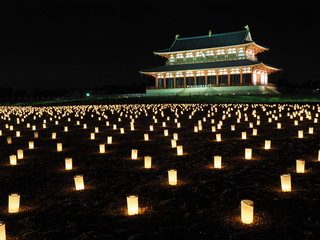 Daigokuden Hall of Heijo Palace in Nara, Japan