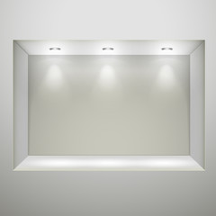 white wall with empty niche