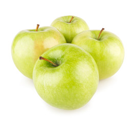 green apples isolated on white background
