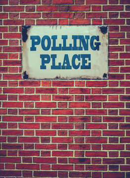 Polling Place Sign On Wall