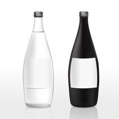 glass bottle with blank label
