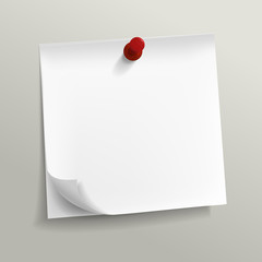 blank note paper with pin
