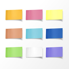 blank colorful sticky notes set