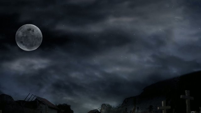 Scary graveyard.