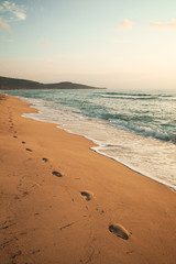 Footprints in beach
