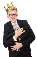 Concept of king businessman with crown
