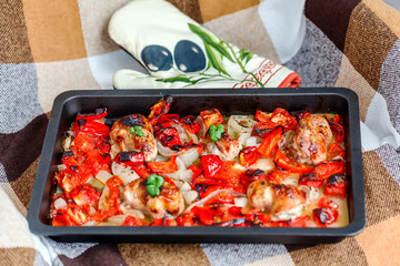 chicken with oven-roasted ratatouille