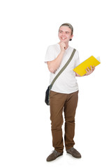 Young student isolated on the white background