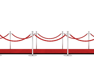 detail barriers red carpet white background,luxury,success,exclusivity side view