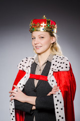 Woman queen businesswoman in funny concept