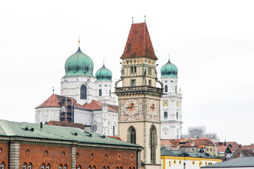 Fototapeta na wymiar Historic Towers of Passau