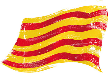 Naklejka premium Flaga Katalonii grunge