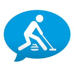 Etiqueta tipo app azul comentario simbolo curling