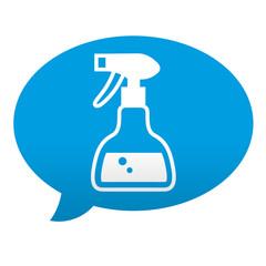 Etiqueta tipo app azul comentario simbolo limpieza