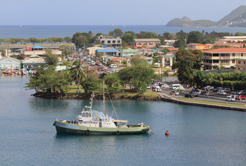 Fototapeta na wymiar Gulf Port-Castries. Castries, Saint Lucia