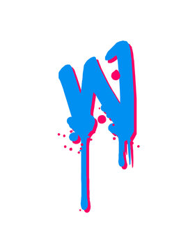 W Graffiti Tropfen Farbklex Spray