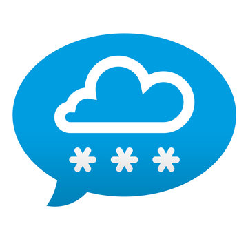 Etiqueta tipo app azul comentario simbolo nieve