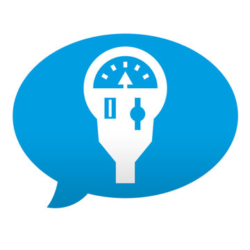 Etiqueta tipo app azul comentario simbolo parquimetro