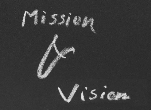 Mission & vision written in blackboard