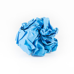 Naklejka premium crumpled blue paper isolet