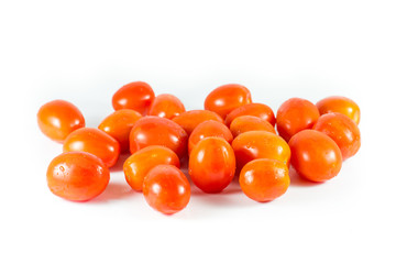 cherry tomatoes isolated on white background.