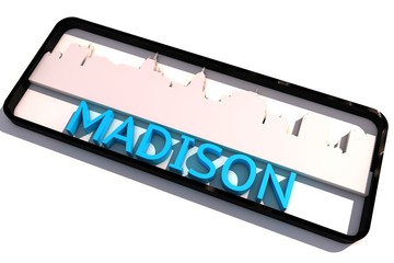 Madison USA base colors of the flag of the city 3D design