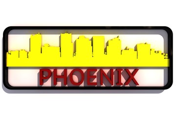 Phoenix USA base colors of the flag of the city 3D design