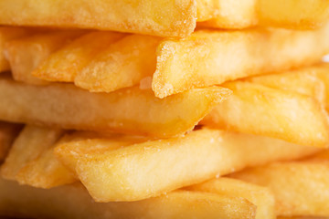 A pile of french fries (close up shot)