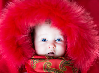 Baby in a winter jacket