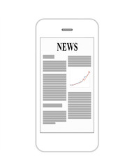 Business news on white smart phone