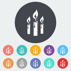 Candles single icon.