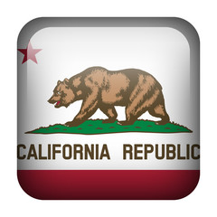 Square flag button - California
