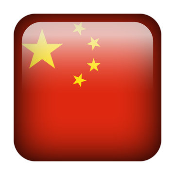 China Square Flag Button