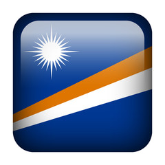 Obraz premium Marshall Islands square flag button