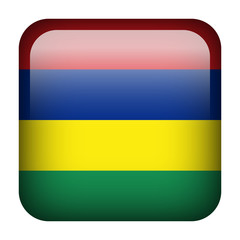 Fototapeta premium Mauritius square flag button