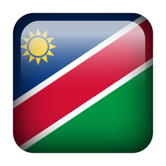 Obraz premium Namibia square flag button