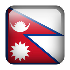 Nepal square flag button
