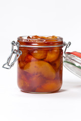 Peach Jam. Selective focus.