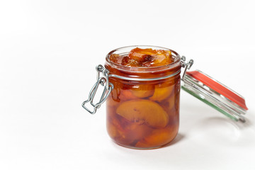 Peach Jam. Selective focus.