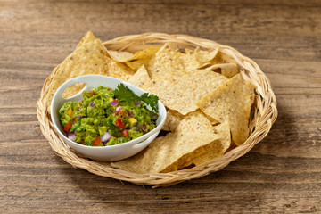 Guacamole with tortilla chips