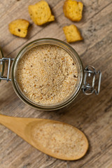 Plain Bread Crumbs. Selective focus.