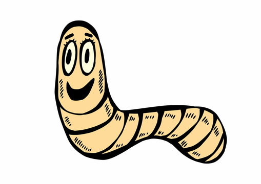 cartoon worm icon
