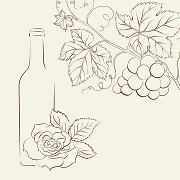 Hand drawn wine label