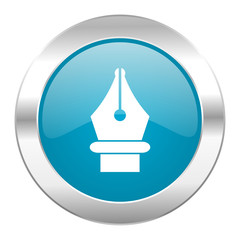 pen internet blue icon