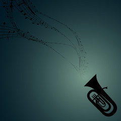 Tuba with Musical Symbols