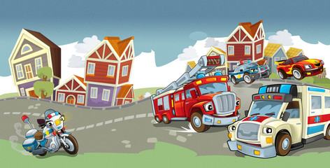 Cartoon vehicles - illustration for the children