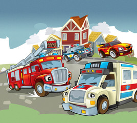 Cartoon vehicles - illustration for the children