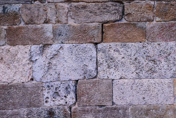 Muro di pietre, muratura restauro, sfondo trama texture