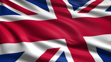 flag of the United Kingdom with fabric structure; looping