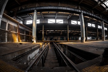Dark industrial interior